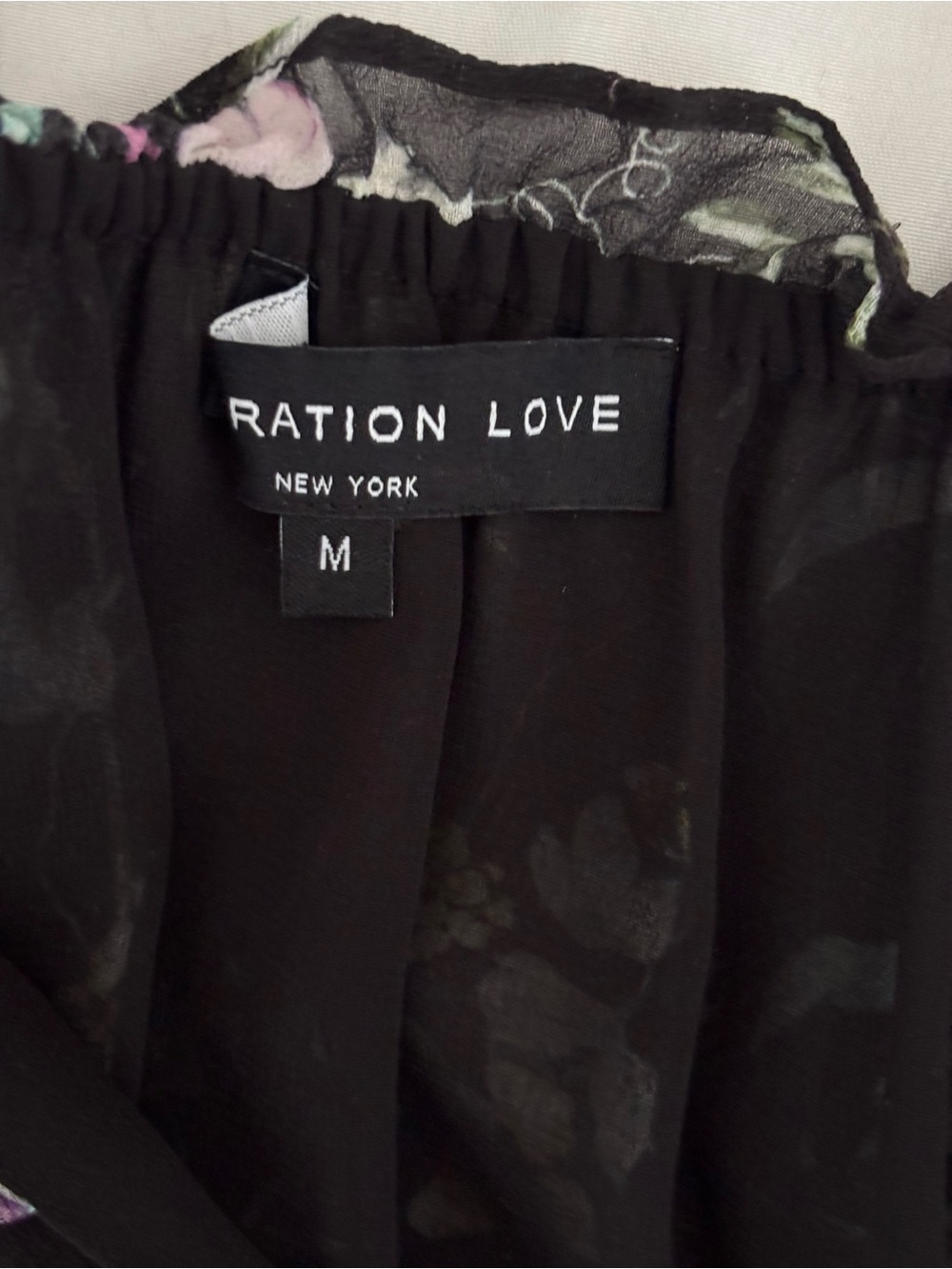 Generation Love Hallie Black Floral Silk Blouse Medium - Picture 5 of 7